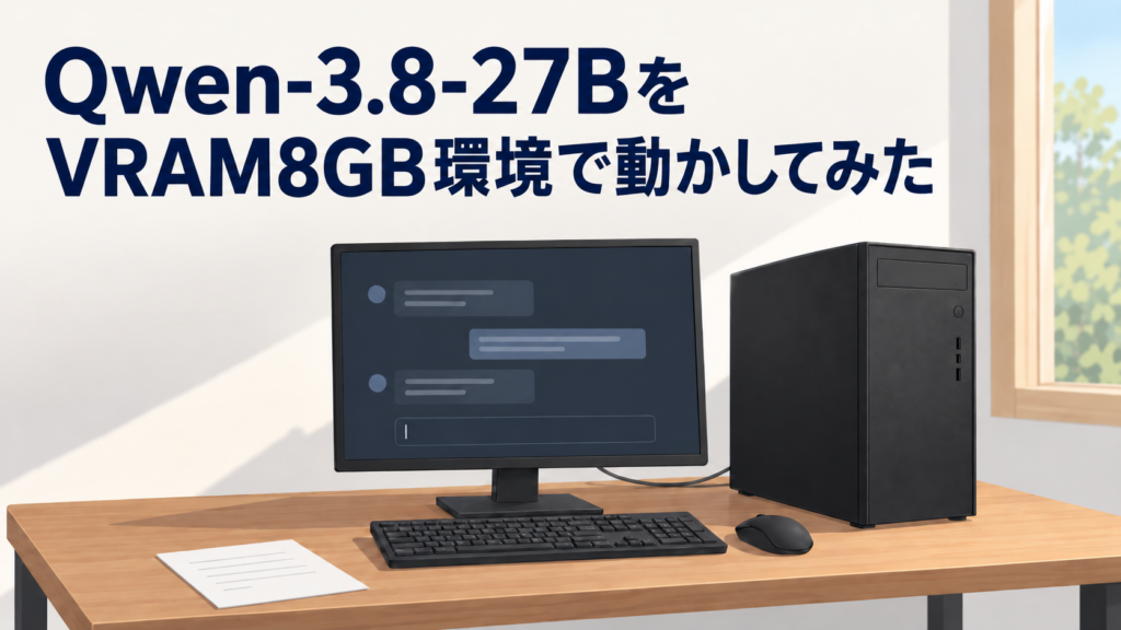 Qwen-3.8-27BをVRAM8GB環境で動かしてみた